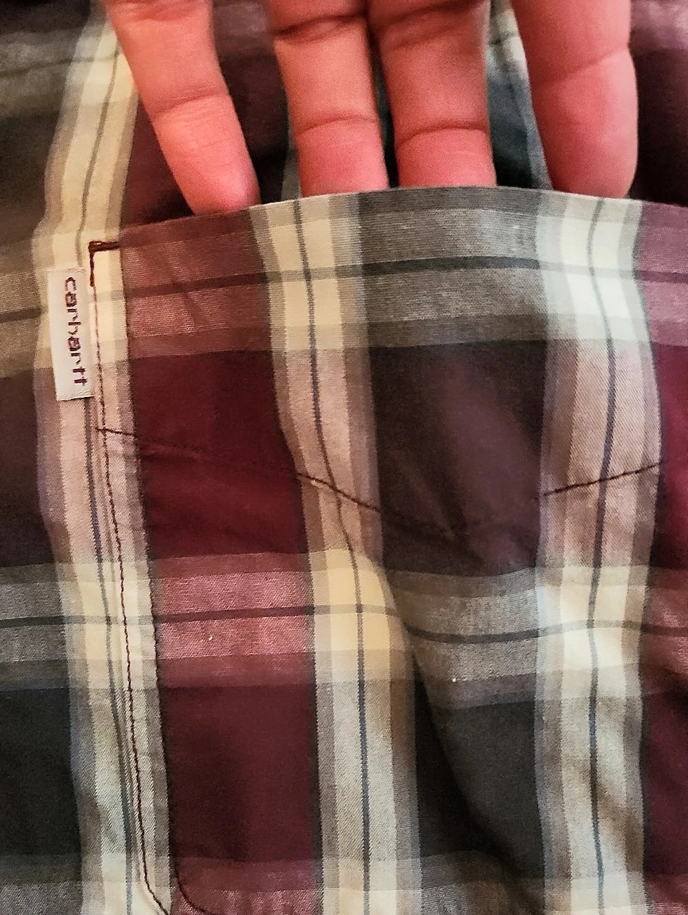 Carhartt Relaxed Fit Plaid Button-Up Shirt 3XL Tall - Picture 4 of 5